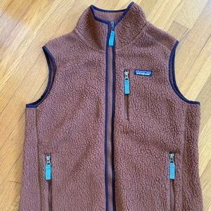 Patagonia Retro Pile Fleece Vest Jacket Moccasin Brown Sz M (fits S or M)